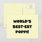 's Werelds beste Poppi Black Text Gifts Briefkaart (Voorkant / Achterkant)