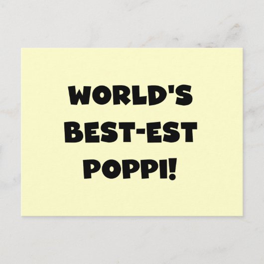 's Werelds beste Poppi Black Text Gifts Briefkaart (Voorkant)