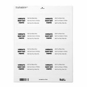 's Werelds beste Poppi Black Text Gifts Etiket (Full Sheet)
