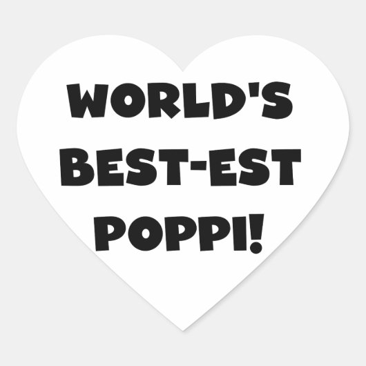 's Werelds beste Poppi Black Text Gifts Hart Sticker (Voorkant)
