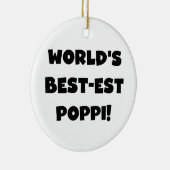 's Werelds beste Poppi Black Text Gifts Keramisch Ornament (Rechts)