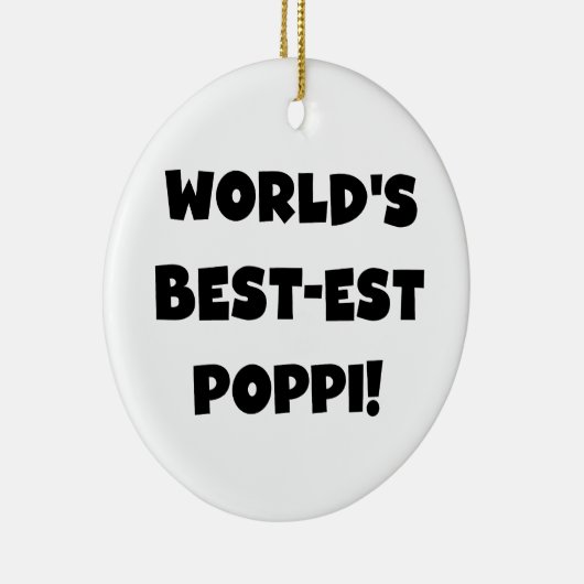 's Werelds beste Poppi Black Text Gifts Keramisch Ornament (Rechts)