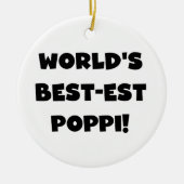 's Werelds beste Poppi Black Text Gifts Keramisch Ornament (Voorkant)