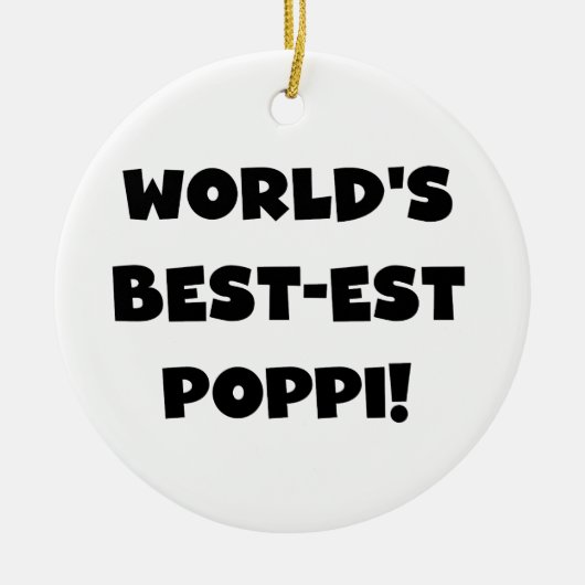 's Werelds beste Poppi Black Text Gifts Keramisch Ornament (Voorkant)
