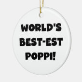 's Werelds beste Poppi Black Text Gifts Keramisch Ornament (Links)