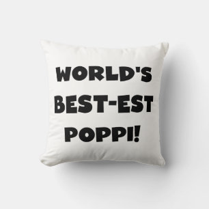 's Werelds beste Poppi Black Text Gifts Kussen