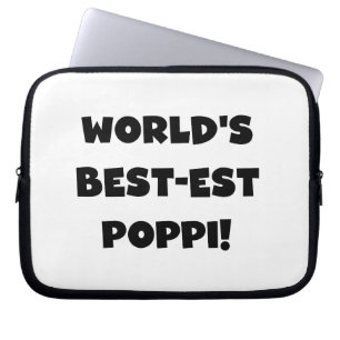 's Werelds beste Poppi Black Text Gifts Laptop Sleeve