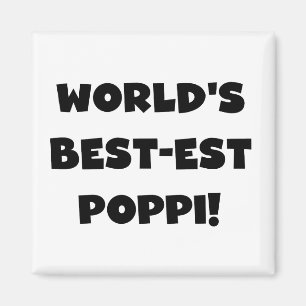 's Werelds beste Poppi Black Text Gifts Magneet