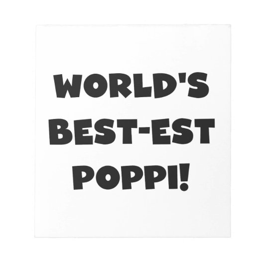 's Werelds beste Poppi Black Text Gifts Notitieblok (Voorkant)