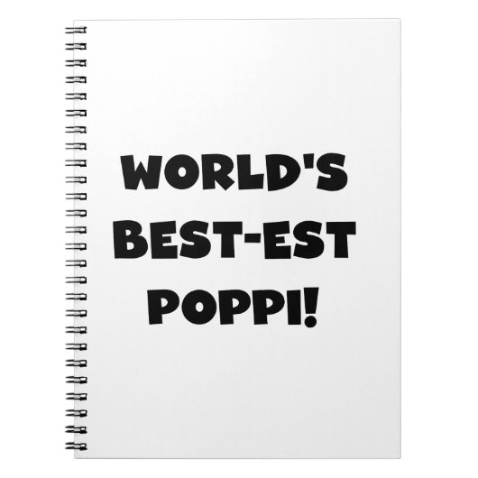 's Werelds beste Poppi Black Text Gifts Notitieboek (Voorkant)