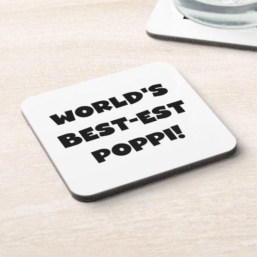 's Werelds beste Poppi Black Text Gifts Onderzetter (Linkerzijde)
