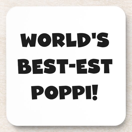 's Werelds beste Poppi Black Text Gifts Onderzetter (Voorkant)