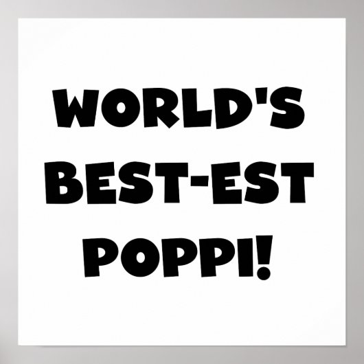 's Werelds beste Poppi Black Text Gifts Poster (Voorkant)