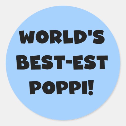 's Werelds beste Poppi Black Text Gifts Ronde Sticker (Voorkant)