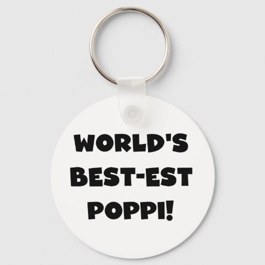 's Werelds beste Poppi Black Text Gifts Sleutelhanger (Voorkant)