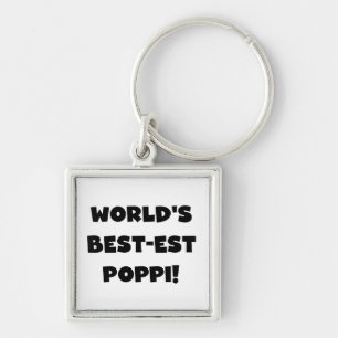 's Werelds beste Poppi Black Text Gifts Sleutelhanger