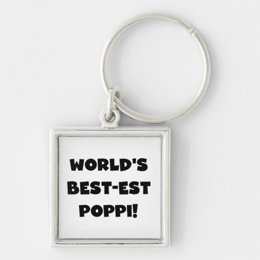 's Werelds beste Poppi Black Text Gifts Sleutelhanger (Voorkant)