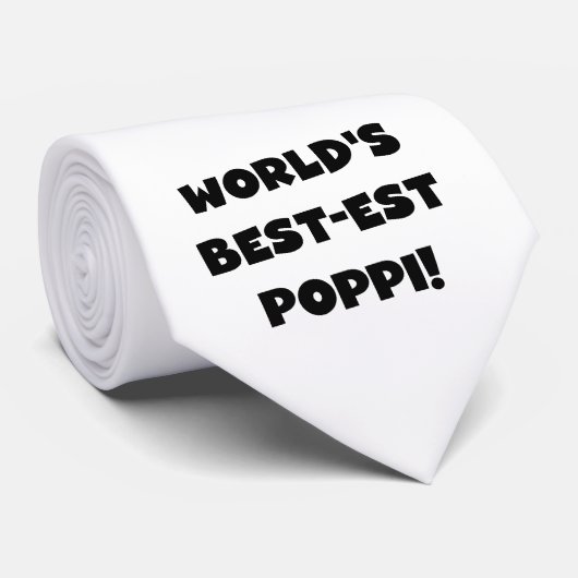 's Werelds beste Poppi Black Text Gifts Stropdas (Opgerold)