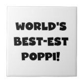's Werelds beste Poppi Black Text Gifts Tegeltje (Voorkant)
