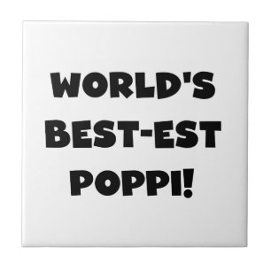 's Werelds beste Poppi Black Text Gifts Tegeltje