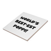 's Werelds beste Poppi Black Text Gifts Tegeltje (Zijkant)