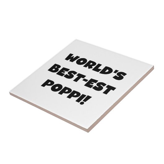 's Werelds beste Poppi Black Text Gifts Tegeltje (Zijkant)