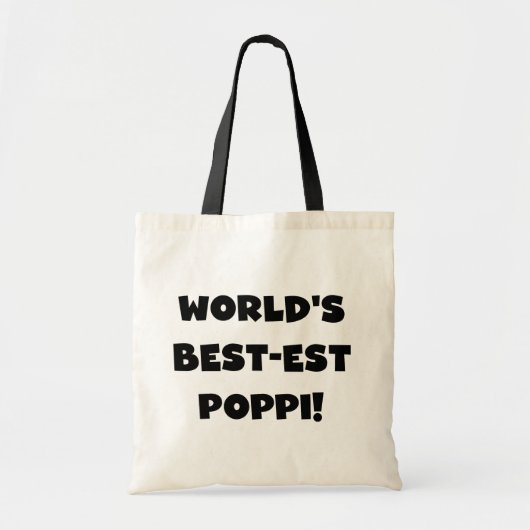 's Werelds beste Poppi Black Text Gifts Tote Bag (Voorkant)