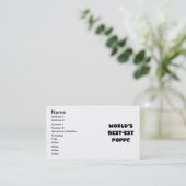 's Werelds beste Poppi Black Text Gifts Visitekaartje (Staand voorkant)