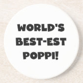 's Werelds beste Poppi Black Text Gifts Zandsteen Onderzetter (Voorkant)