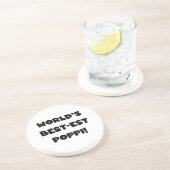 's Werelds beste Poppi Black Text Gifts Zandsteen Onderzetter (Zijkant)