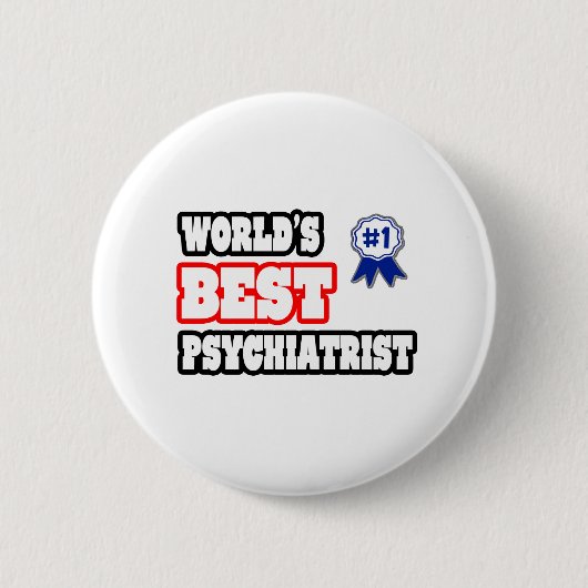 's Werelds beste psycholoog Ronde Button 5,7 Cm (Voorkant)