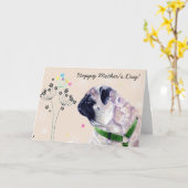 's Werelds beste pug mama. Moederdagkaart Kaart (Gele Bloem)