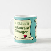 's Werelds beste restaurantmanager. Koffiemok (Voorkant links)