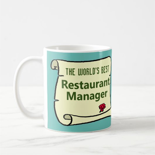 's Werelds beste restaurantmanager. Koffiemok (Links)