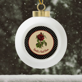 's Werelds beste Roos van Mam Burgundy op Black Ha Keramische Bal Ornament