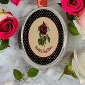 's Werelds beste Roos van Mam Burgundy op Black Ha Metalen Ornament