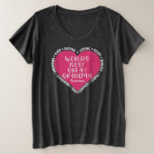 'S Werelds Beste Roze Hart Oma Tekst Grote Maat T-shirt (Design voorkant)