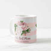 's Werelds beste roze roze bloemen Koffiemok (Voorkant links)