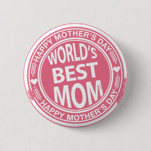 's Werelds beste rubberstempel van moeder Ronde Button 5,7 Cm