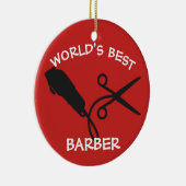's Werelds beste schaar-schaar-schaar-kappersschaa Keramisch Ornament (Rechts)