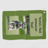 's Werelds beste Schnauzer Dad! groen zwart 2025 Golfhanddoek (Horizontaal)