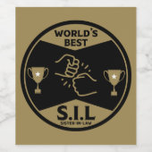 's Werelds beste schoonzus Wijn Etiket (Enkel label)