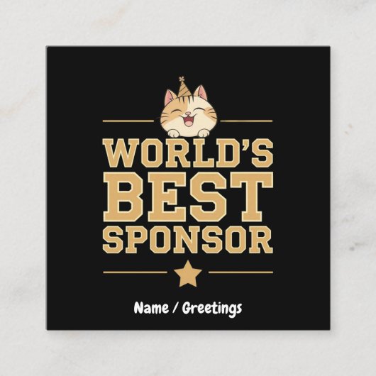 'S Werelds Beste Sponsor Ooit Voedselbank Vrijwill Vierkante Visitekaartje (Voorkant)