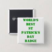 's Werelds beste St Patrick's dag Vierkante Button 5,1 Cm (Voorkant /achterkant)