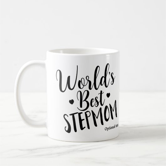 'S WERELDS BESTE STEPMOM Verjaardag Gepersonalisee Koffiemok (Links)
