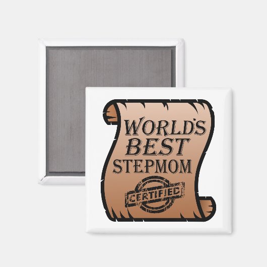 's Werelds beste stiefmoeder gecertificeerd certif Magneet (Voorkant / Achterkant)