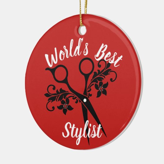 's Werelds beste stylist met schaar Keramisch Ornament (Links)