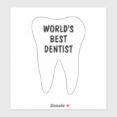 's Werelds Beste Tandarts vinyl sticker voor auto (Vel)