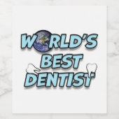 's Werelds beste Tandarts Wijn Etiket (Enkel label)