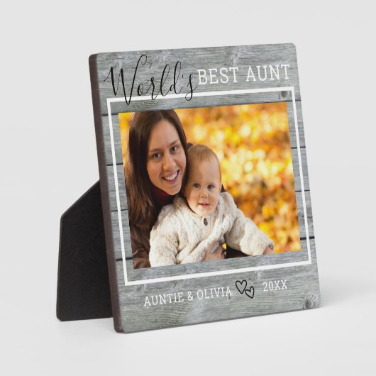 's Werelds beste tante Aangepaste foto's Rustic Gr Fotoplaat (Voorkant)
